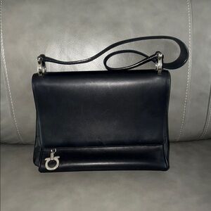 Preloved Salvatore Ferragamo Gancini leather shoulder bag great condition.